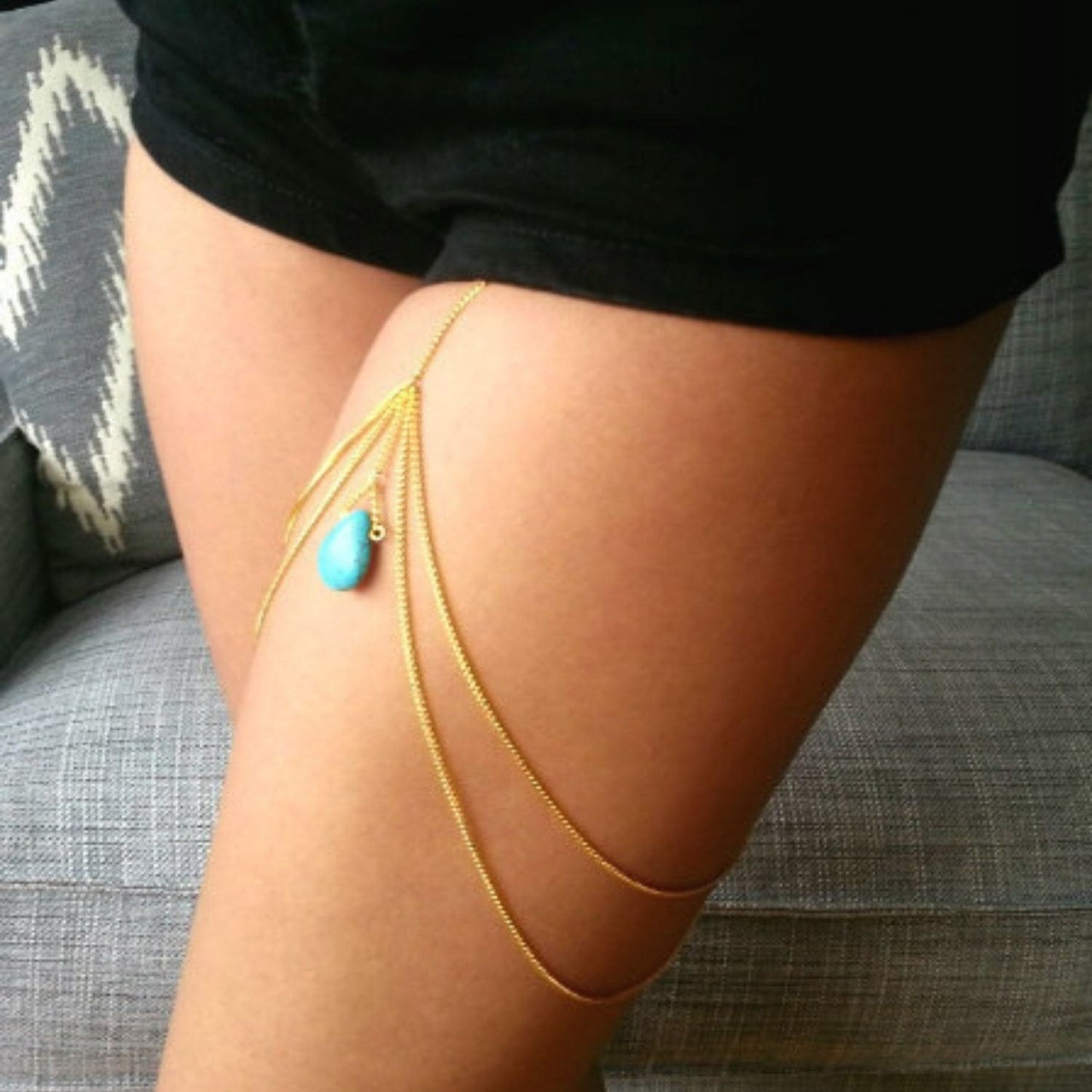Blue Stone Layered Chain