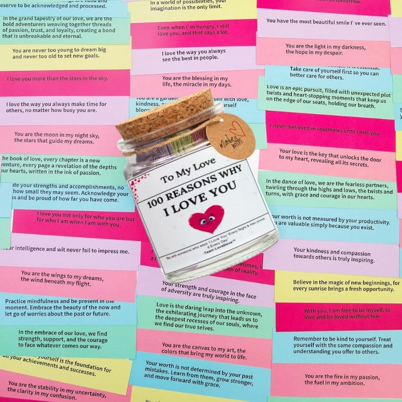 100 Reasons Why I Love You jar