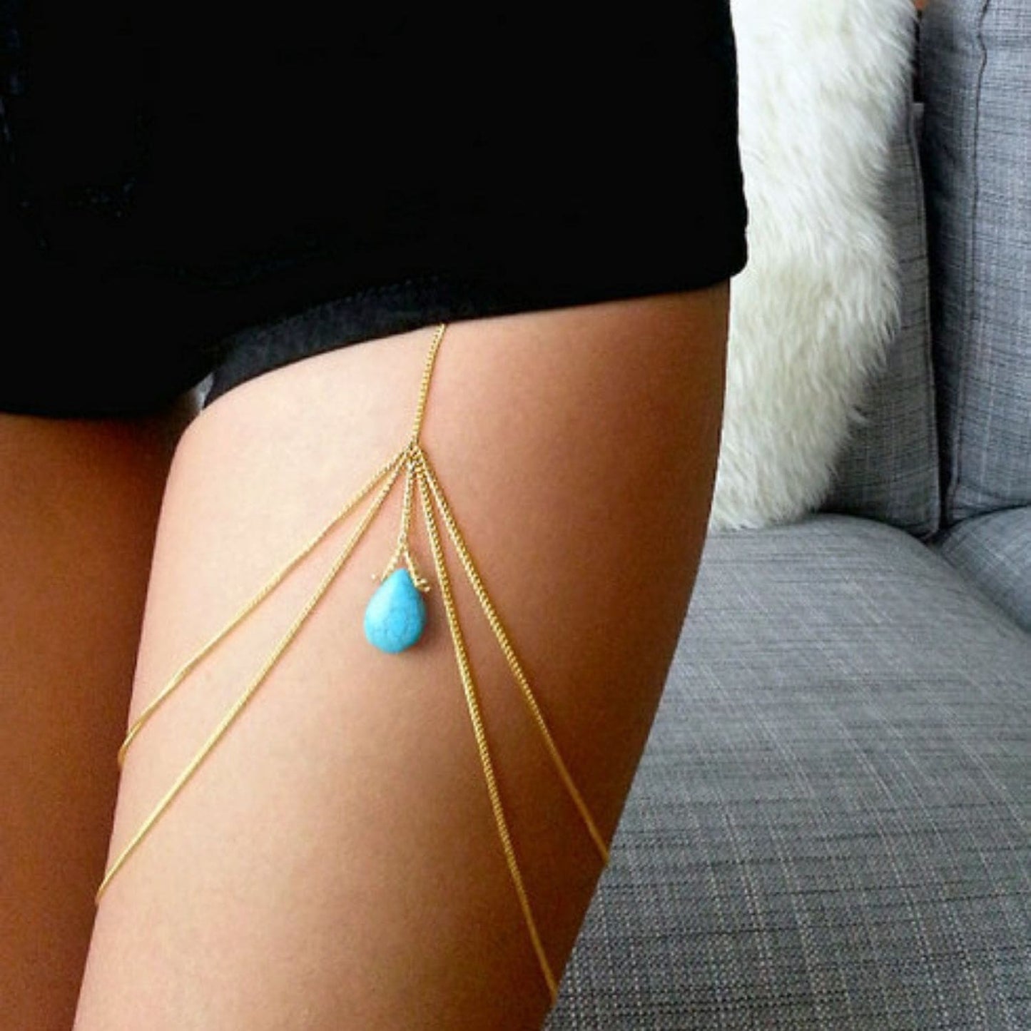Blue Stone Layered Chain