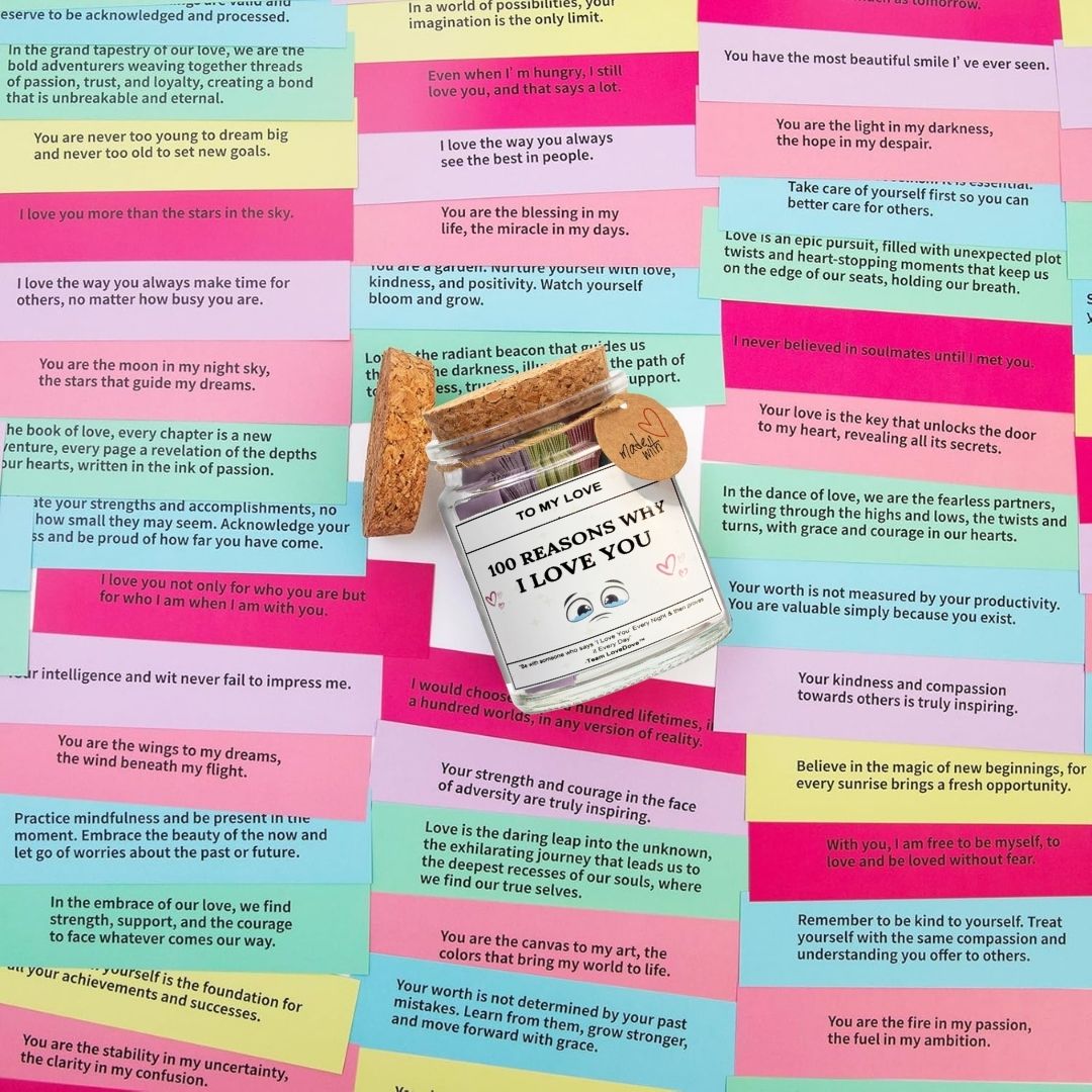Color coded emotions love jar