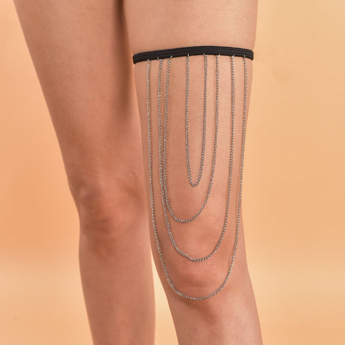 SILVER LONG MULTI LAYER THIGH CHAIN