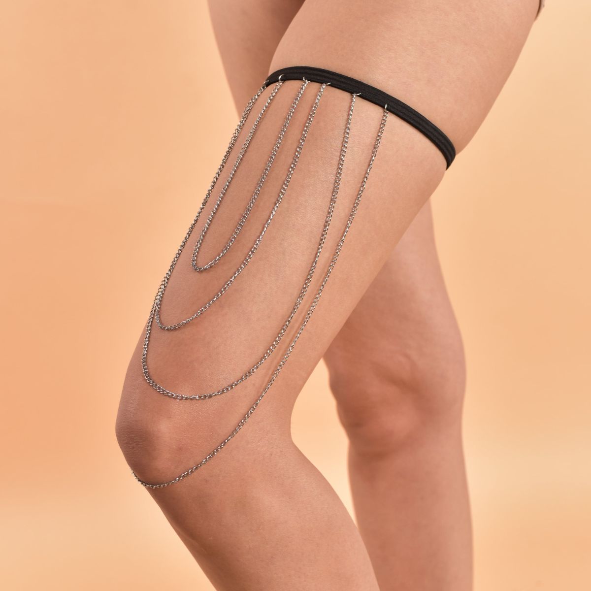 SILVER LONG MULTI LAYER THIGH CHAIN