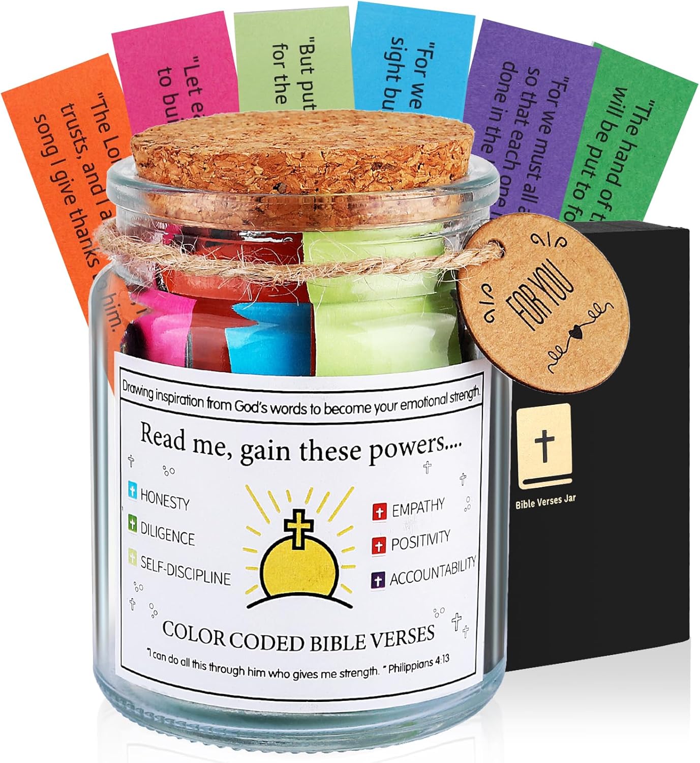 Handmade Bible Verses Jar - BUY 1 GET 1 FREE (Best Christian Gift)