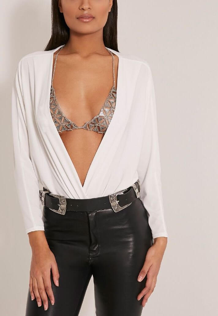 Silver Designer Bra Jewellery