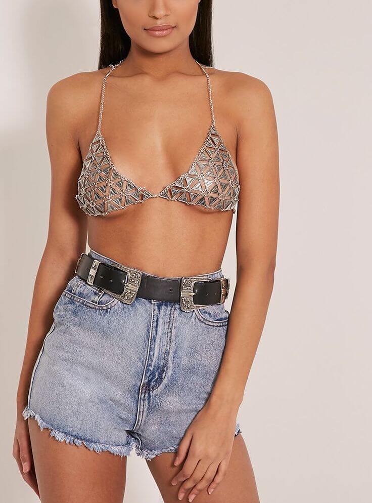 Silver Designer Bra Jewellery