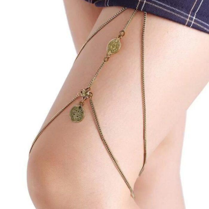ROSE GOLD MULTI COIN THIGH CHAIN