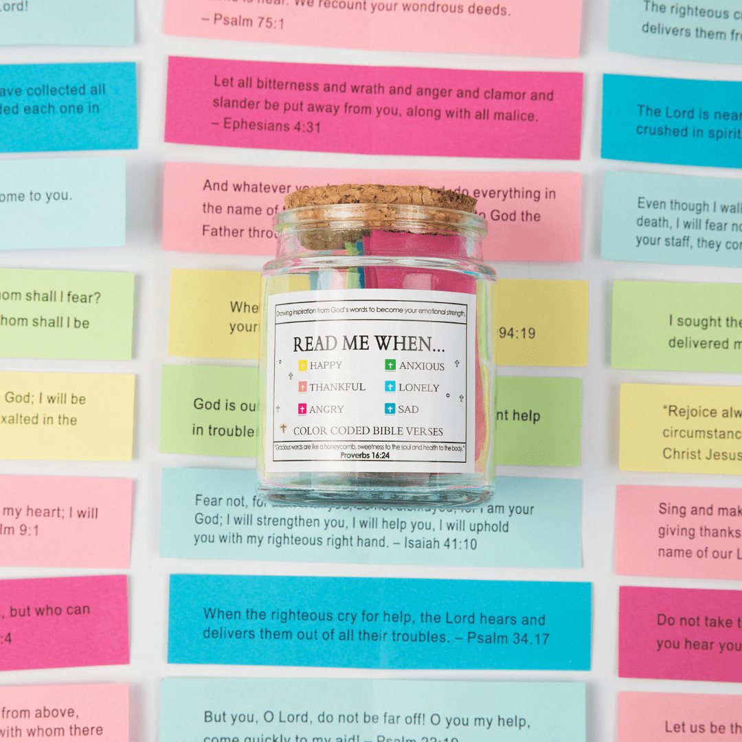 (GIFTING OFFER) Handmade 90 Day Bible Verses Jar (Free Christian Gift Box)