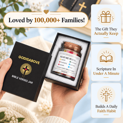 (GIFTING OFFER) Handmade 90 Day Bible Verses Jar (Free Christian Gift Box)