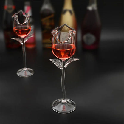 Elegant Rose Wine Glass for Weddings and Parties