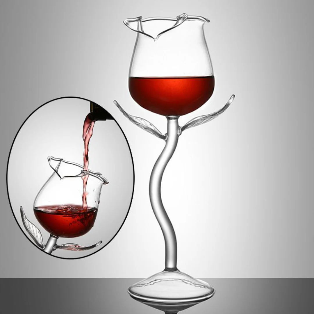 Elegant Rose Wine Glass for Weddings and Parties