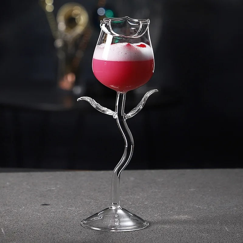 Elegant Rose Wine Glass for Weddings and Parties