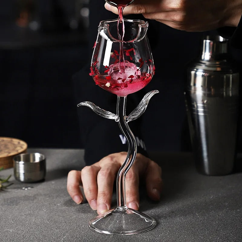 Elegant Rose Wine Glass for Weddings and Parties