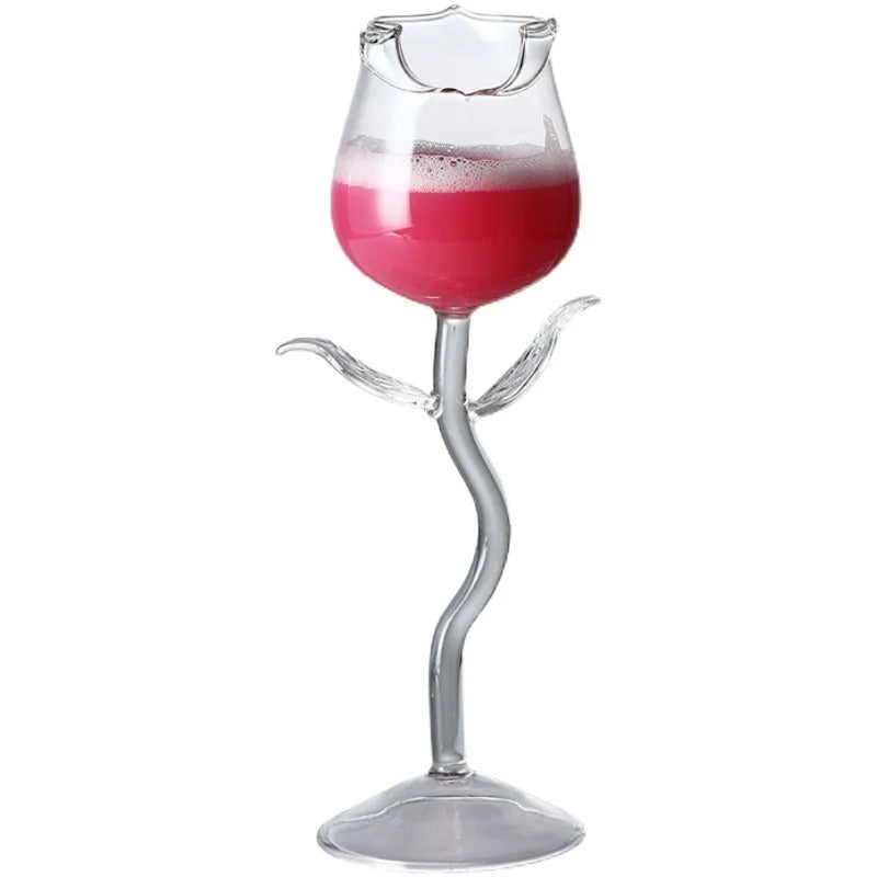 Elegant Rose Wine Glass for Weddings and Parties