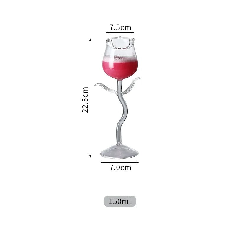 Elegant Rose Wine Glass for Weddings and Parties